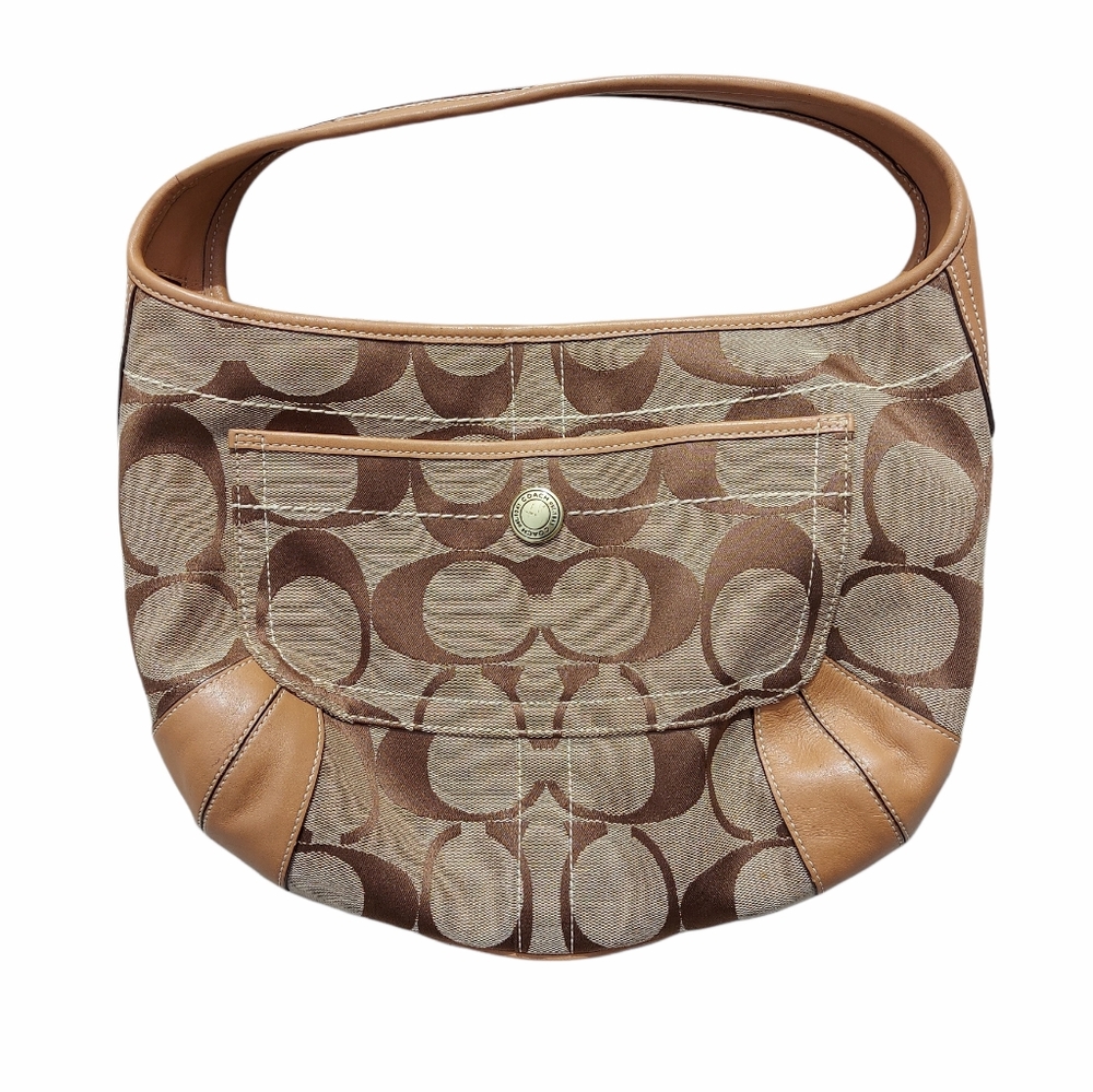 Coach Brown and Tan Shoulder Bag